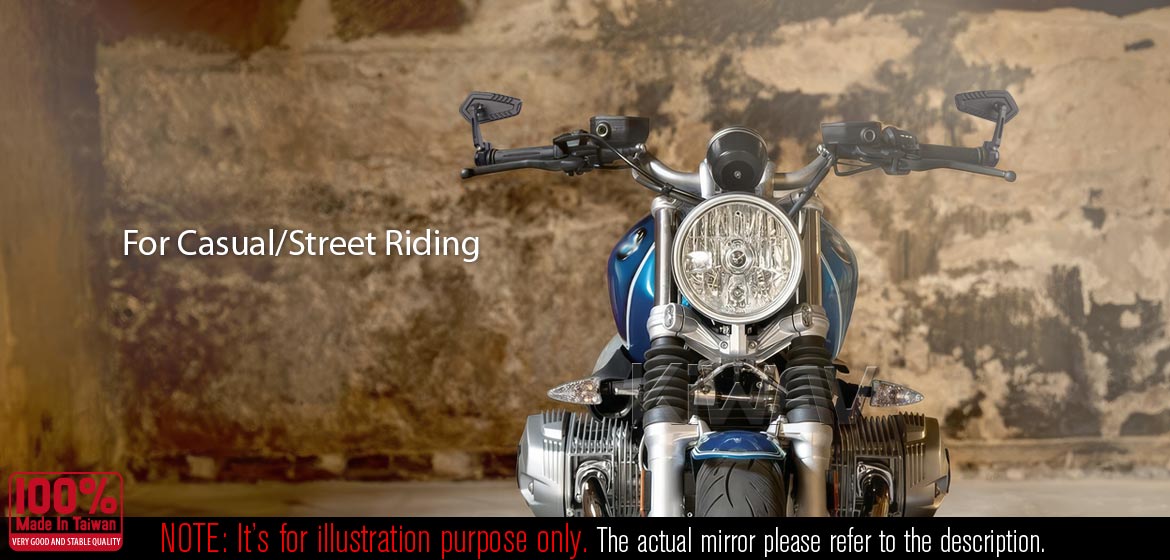 The thinnest motorcycle mirrors KiWAV motorcycle bar end mirrors Blade heavy weightblack compatible for BMW M12 threaded handlebar