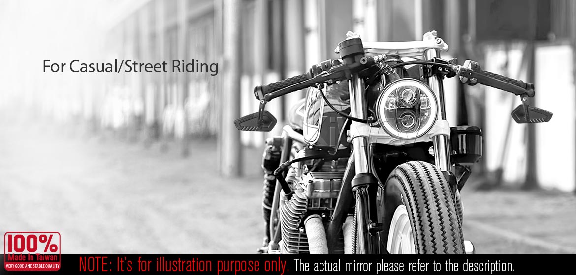 The thinnest motorcycle mirrors KiWAV motorcycle bar end mirrors Blade black compatible for BMW