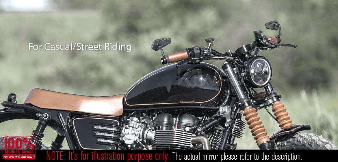 The thinnest motorcycle mirrors KiWAV motorcycle bar end mirrors Blade black compatible for BMW