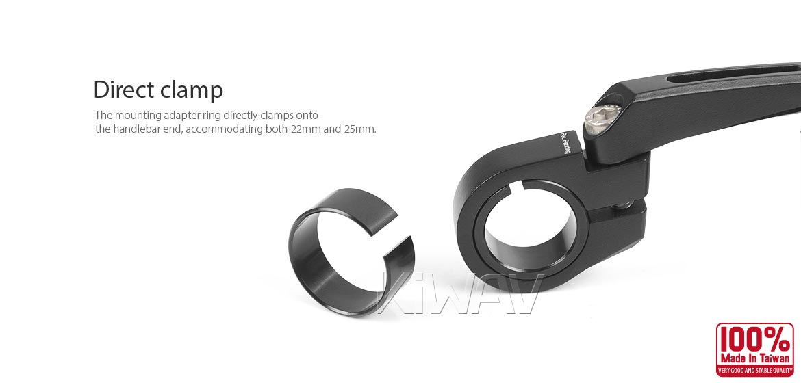 The thinnest motorcycle mirrors KiWAV motorcycle bar end mirrors Blade black compatible for 22/25mm handlebar