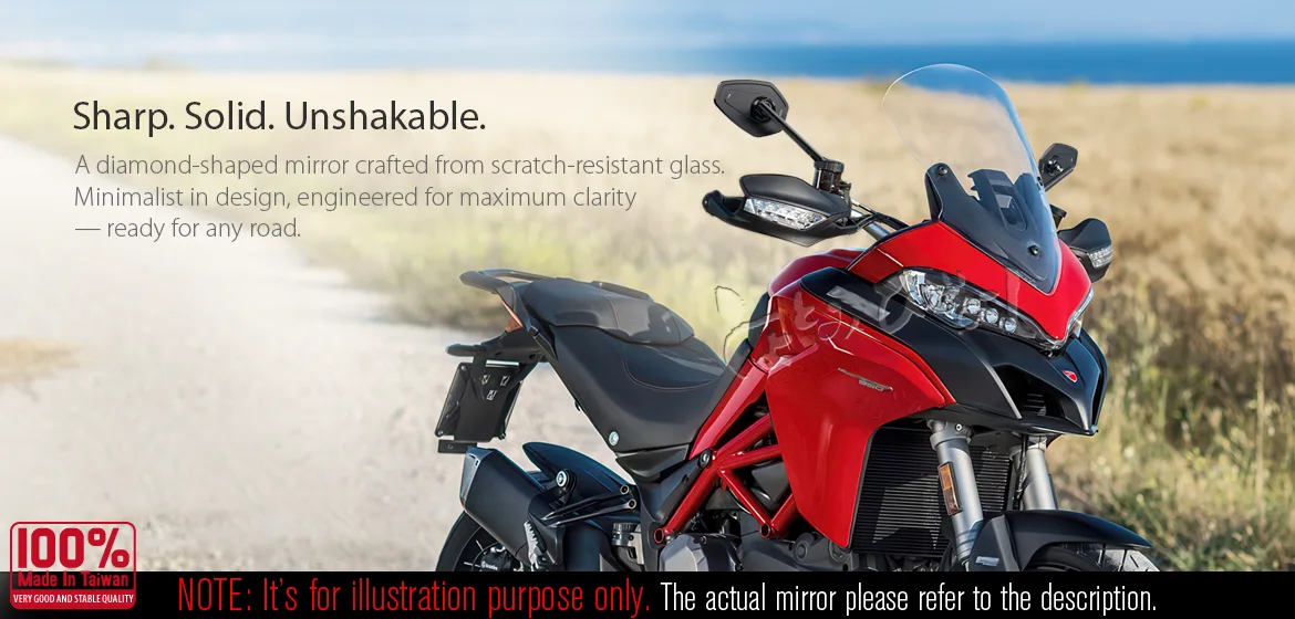 KiWAV motorcycle mirrors Blok universal fit for 10mm mirror thread and Harley Davidson