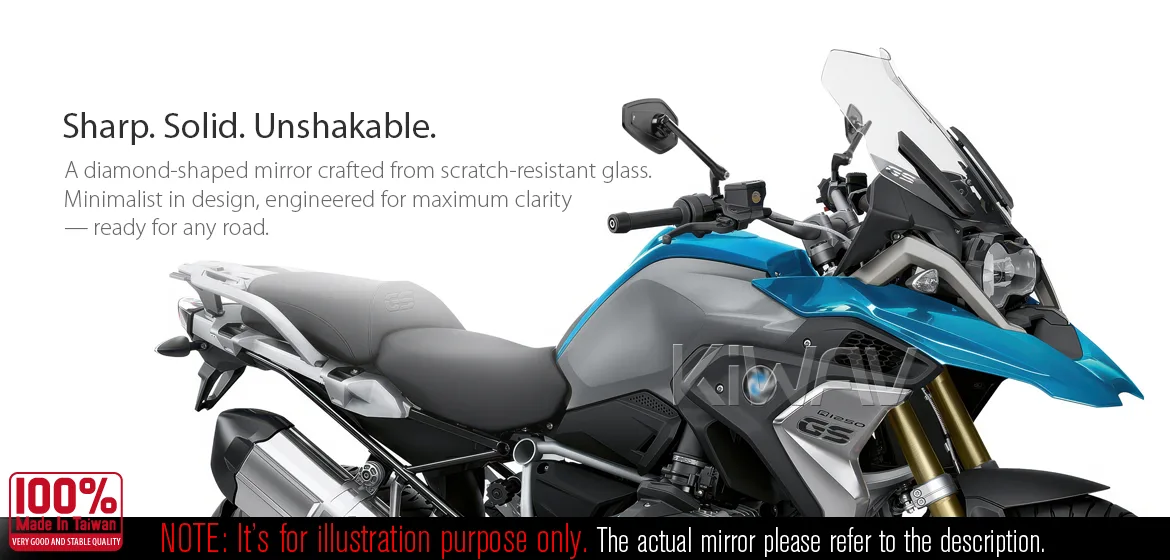 KiWAV motorcycle mirrors Blok 10mm a pair compatible with most BMW