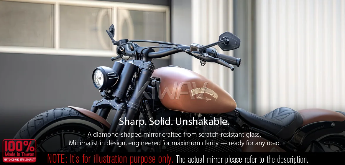 KiWAV motorcycle mirrors Blok universal fit for 10mm mirror thread and Harley Davidson