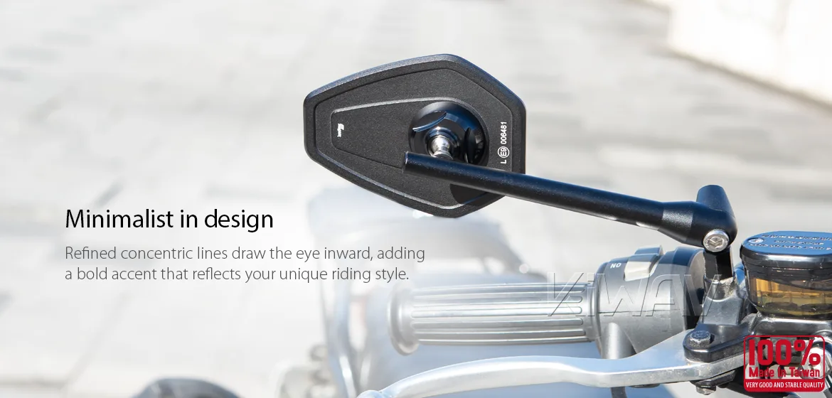 KiWAV motorcycle mirrors Blok universal fit for 8mm threaded