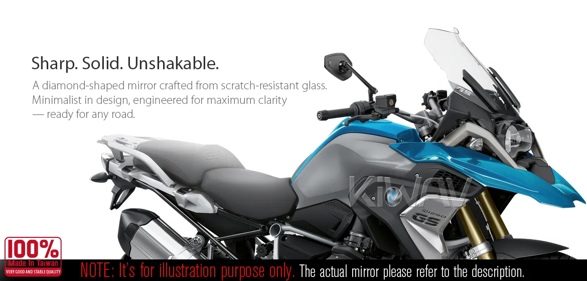 KiWAV motorcycle mirrors Blok 10mm a piece compatible with most BMW