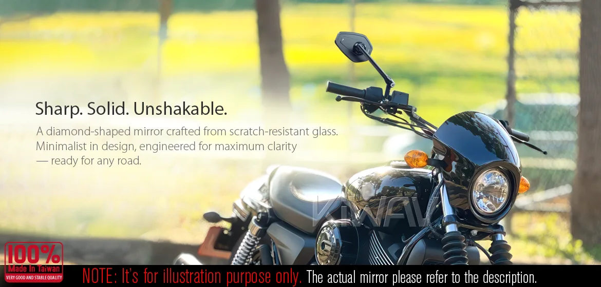 KiWAV motorcycle mirrors Blok  compatible with Harley Davidson Street 500/750