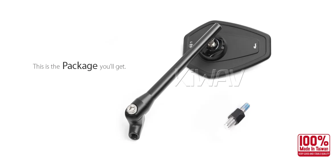 KiWAV motorcycle mirrors Blok 10mm standard threaded a piece