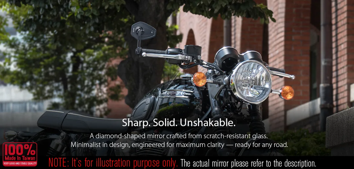 KiWAV motorcycle bar end mirror Blok black a piece compatible with Triumph water-cooled models