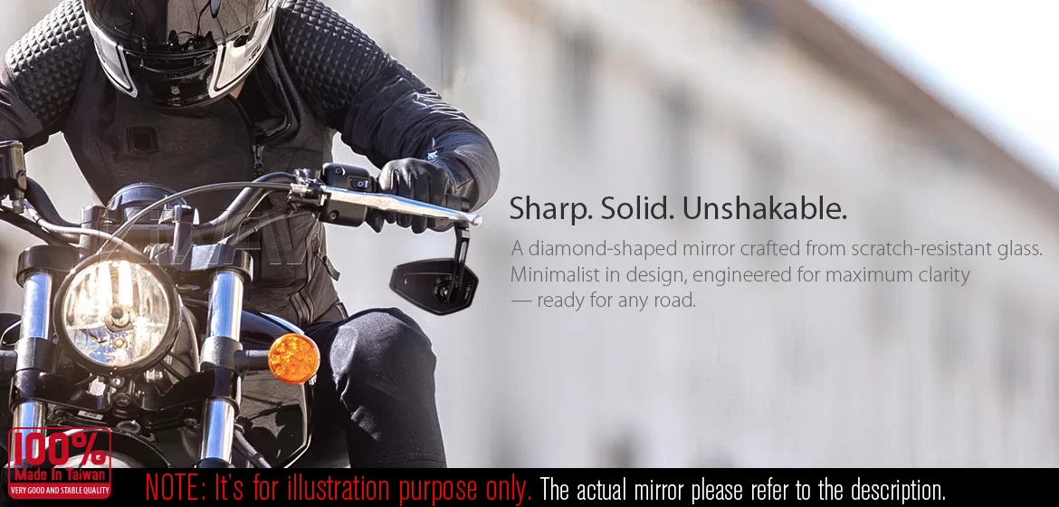 KiWAV motorcycle bar end mirror Blok black a piece compatible with Specific Indian models