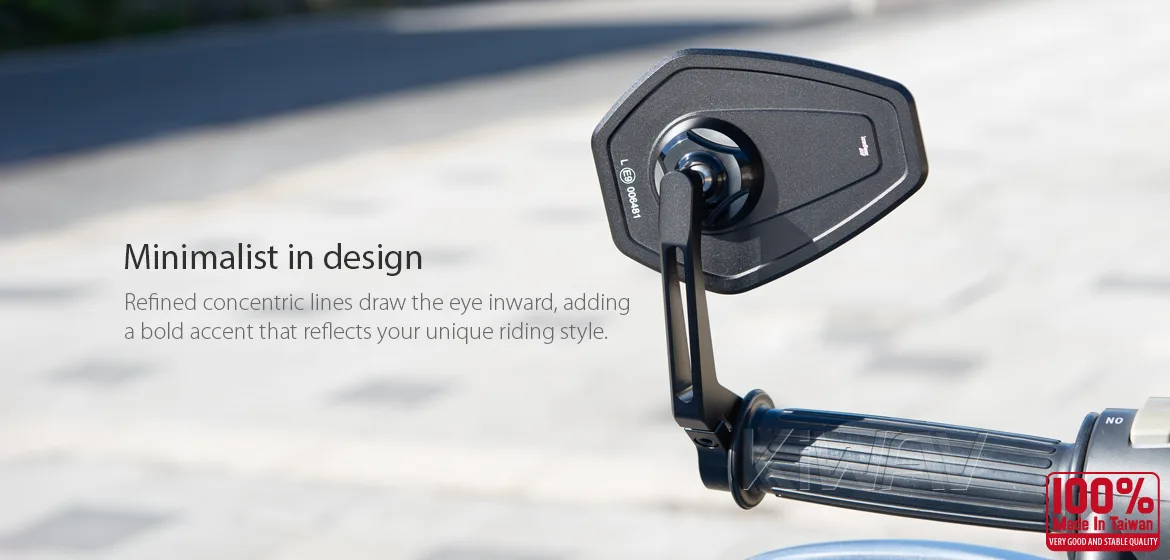 KiWAV motorcycle bar end mirror Blok black a piece compatible with Harley Davidson Sportster Dyna Softail XG street