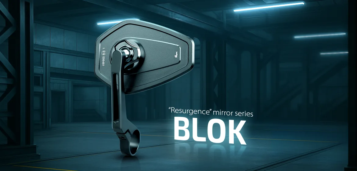 KiWAV motorcycle bar end mirror Blok black a piece compatible with Harley Davidson Sportster Dyna Softail XG street