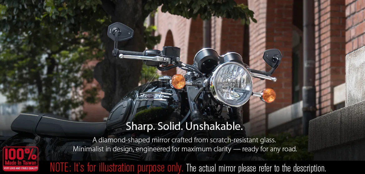 KiWAV motorcycle bar end mirror Blok black a pair compatible with Triumph water-cooled models