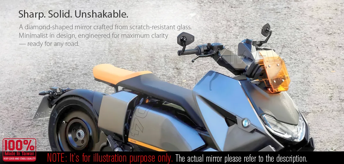 KiWAV motorcycle bar end mirror Blok black a pair compatible with BMW M8 threaded handlebar