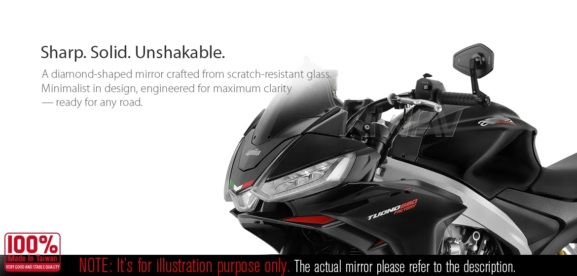 KiWAV motorcycle bar end mirror Blok black a pair compatible with Moto Guzzi