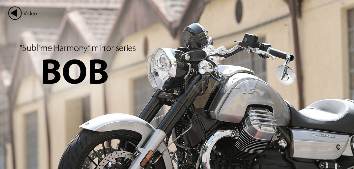 KiWAV motorcycle bar end mirrors Bob chrome for most Moto Guzzi motorcycles