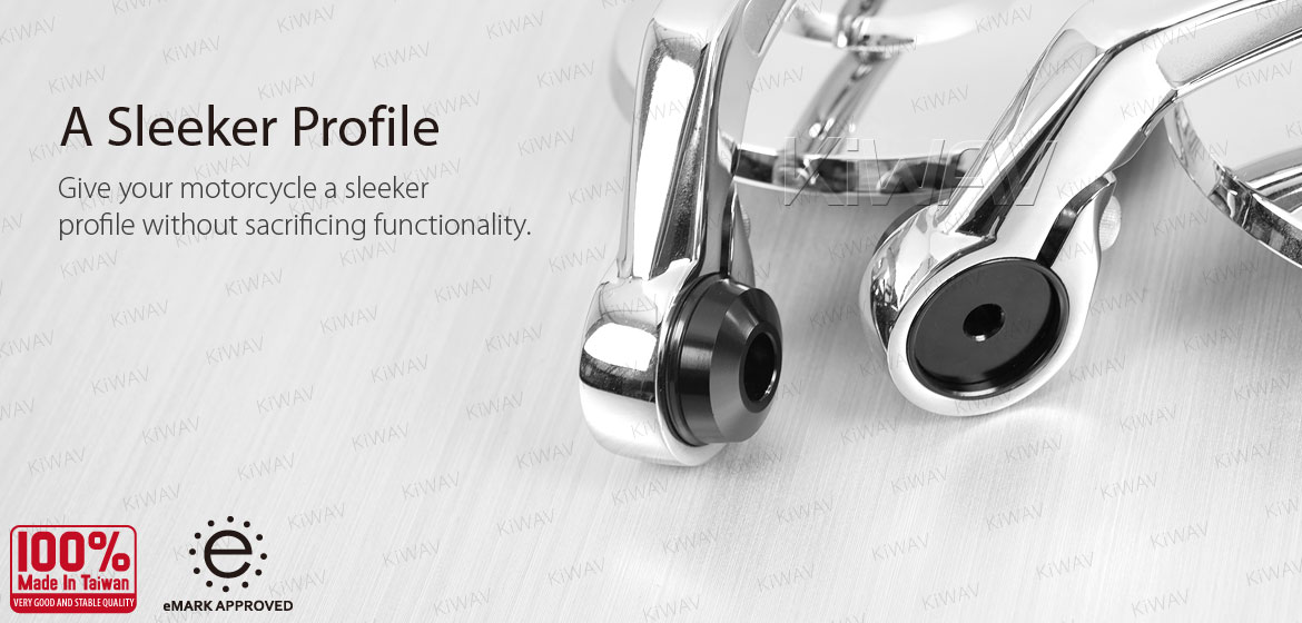 KiWAV motorcycle bar end mirrors Bob chrome for most Moto Guzzi motorcycles
