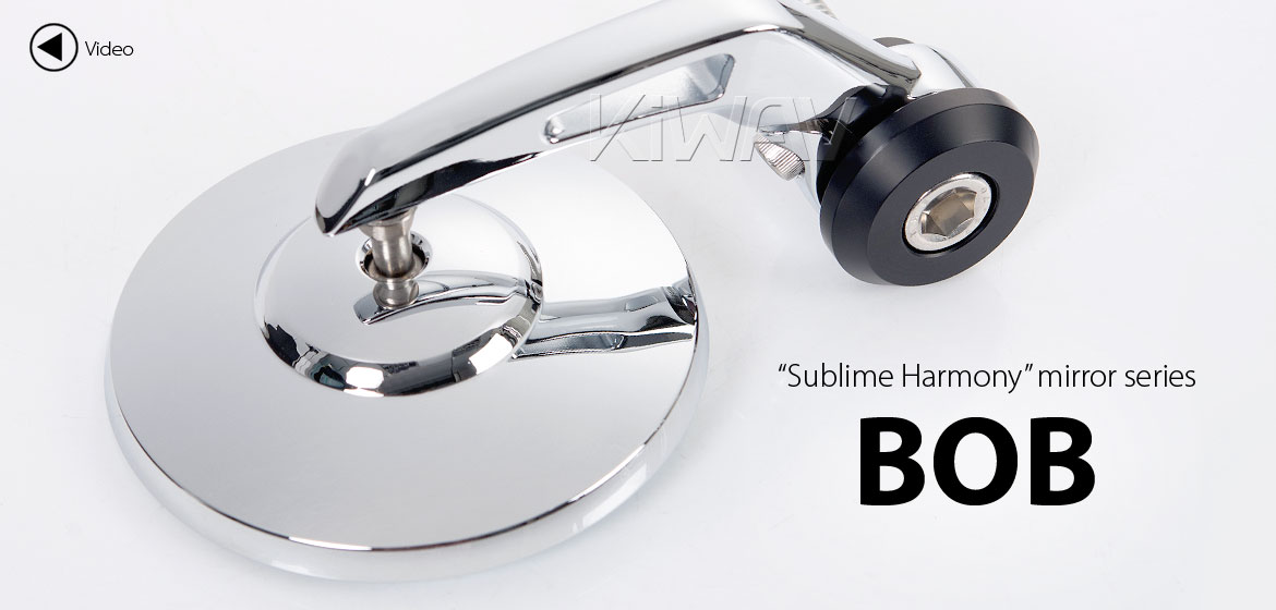 KiWAV motorcycle bar end mirrors Bob chrome for BMW