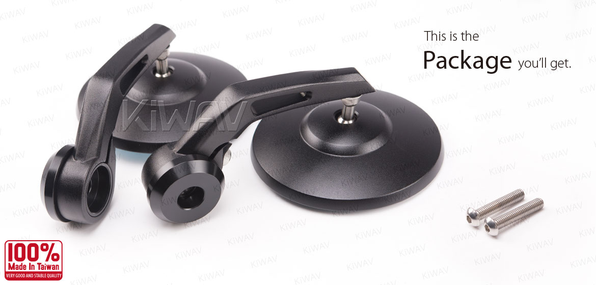 KiWAV motorcycle bar end mirrors Bob black compatible for Harley Sportster S Nightster 2021-