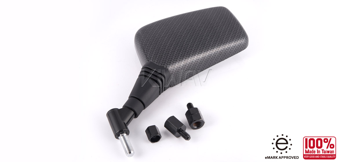 Magazi Brick carbon 8mm mirror LH for motorcycle, golf cart