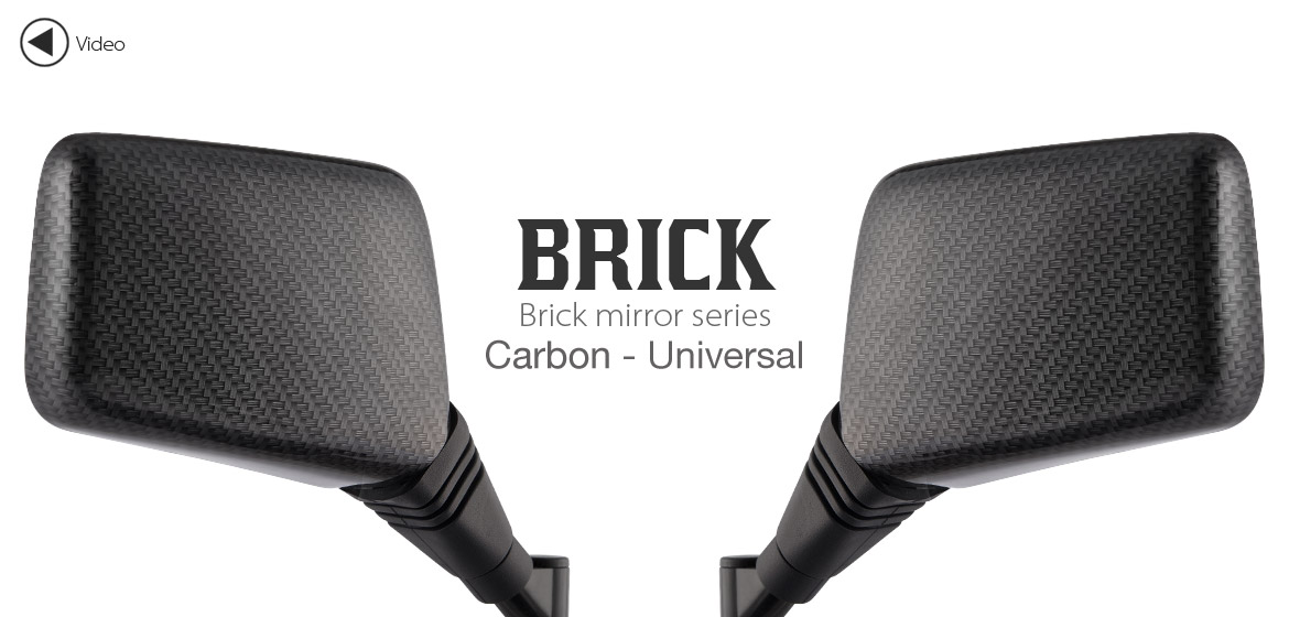 Magazi Brick carbon 10mm mirrors a pair for motorcycle, golf cart