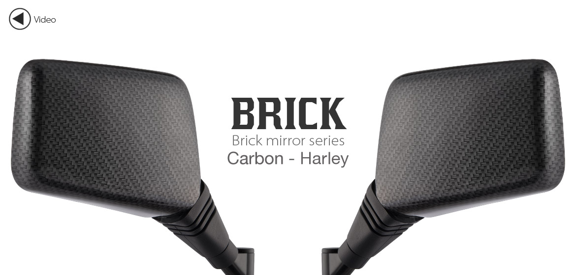 Magazi Brick chrome mirrors a pair for Harley Davidson