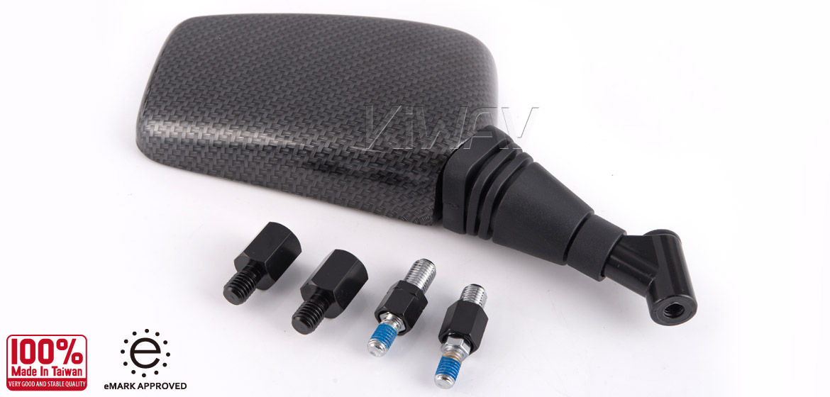 製品一覧: バイクミラー ブリック カーボンの模様 右側 M10 1.5ピッチ