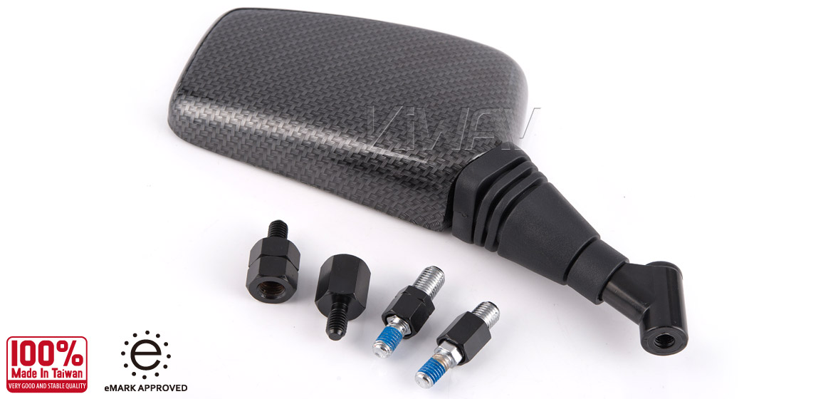 Magazi Brick carbon 8mm mirror RH for motorcycle golf cart