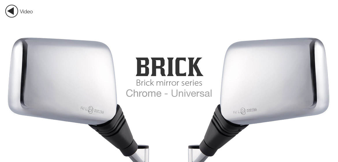 Magazi Brick chrome 10mm mirrors a pair for motorcycle, golf cart