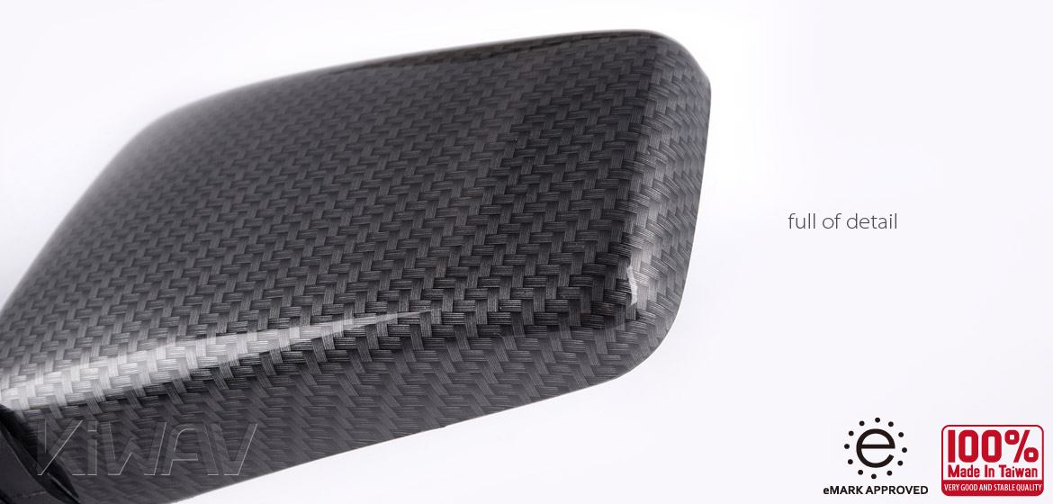 Magazi Brick carbon 10mm mirrors a pair for motorcycle, golf cart
