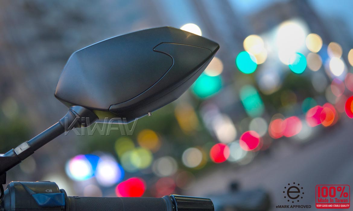 KiWAV motorcycle mirrors with TPMS Buck black for Harley street 750/500