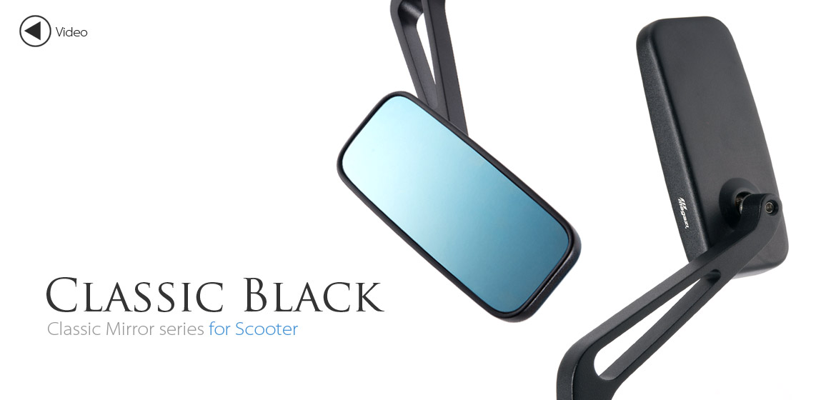 KiWAV Magazi Classic motorcycle mirrors scooter black