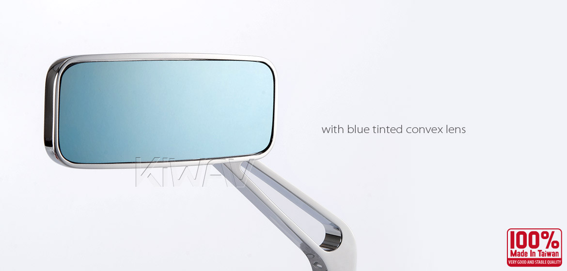 KiWAV Magazi Classic motorcycle mirrors universal chrome