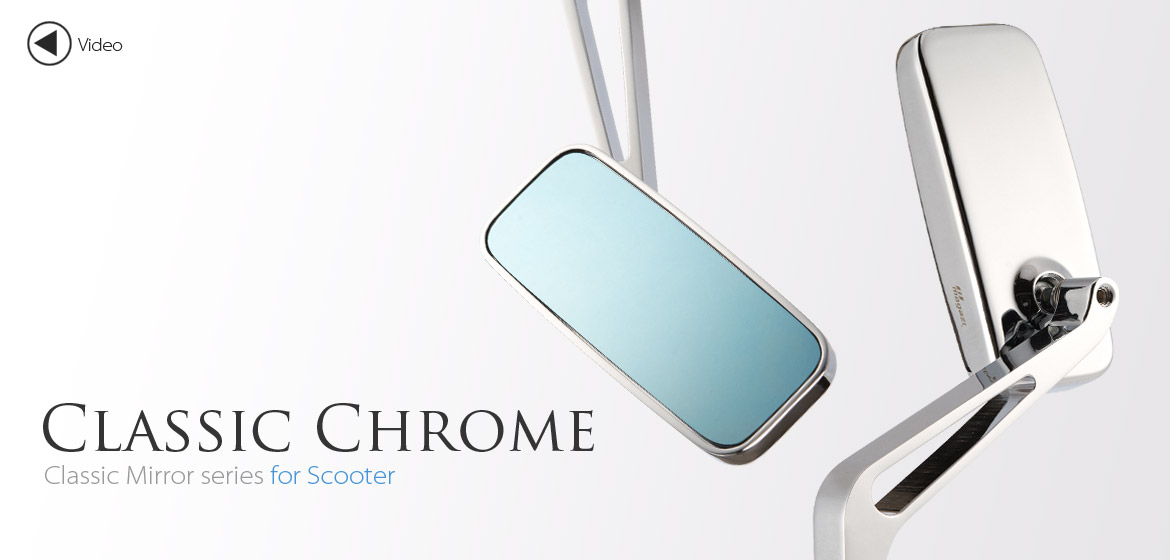 KiWAV Magazi Classic motorcycle mirrors scooter chrome