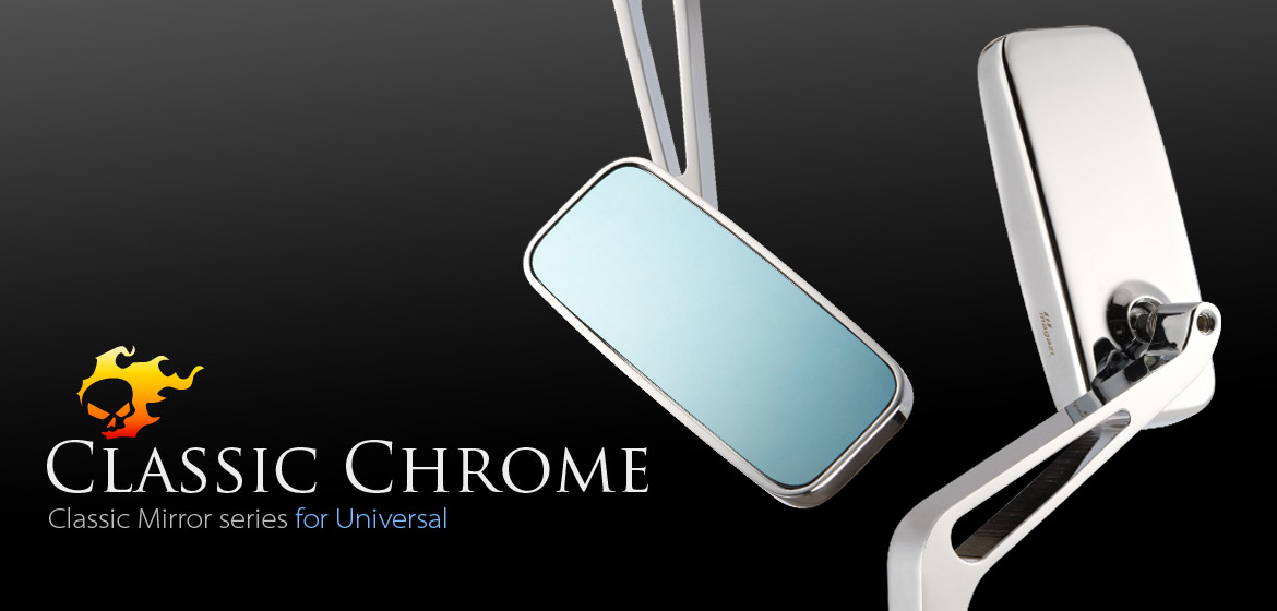 VAWiK Magazi Classic motorcycle mirrors universal chrome