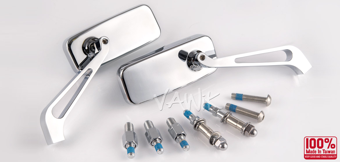 VAWiK Magazi Classic motorcycle mirrors universal chrome