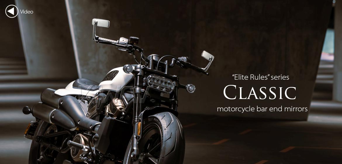 KiWAV ClassicHB chrome motorcycle bar end mirrors compatible for Harley Sportster S Nightster 2021-