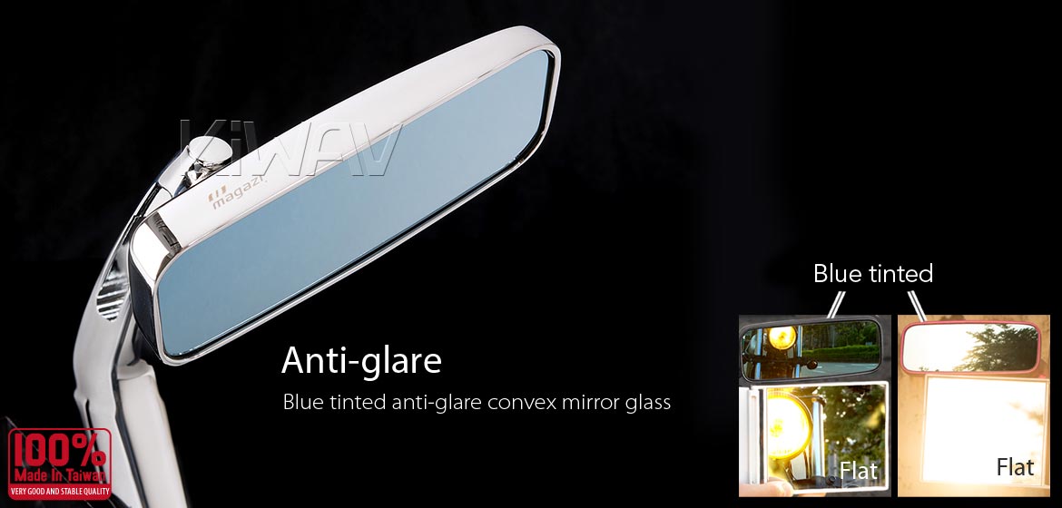 KiWAV ClassicHB chrome motorcycle bar end mirrors for 22/25mm handlebar