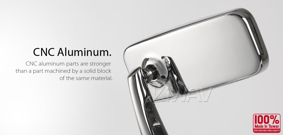 KiWAV ClassicHB chrome motorcycle bar end mirrors for 22/25mm handlebar