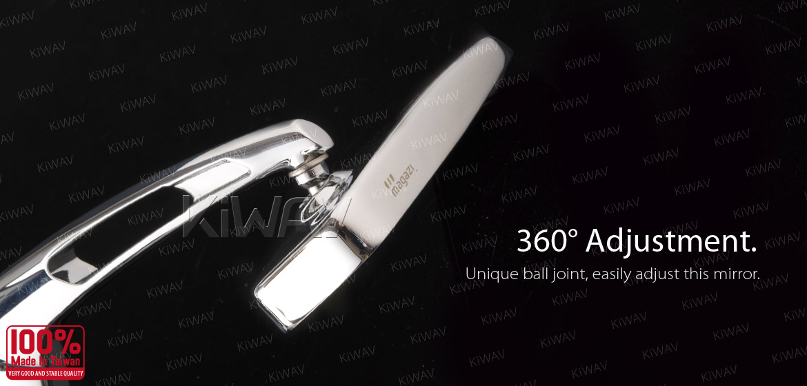 KiWAV ClassicHB chrome motorcycle bar end mirrors