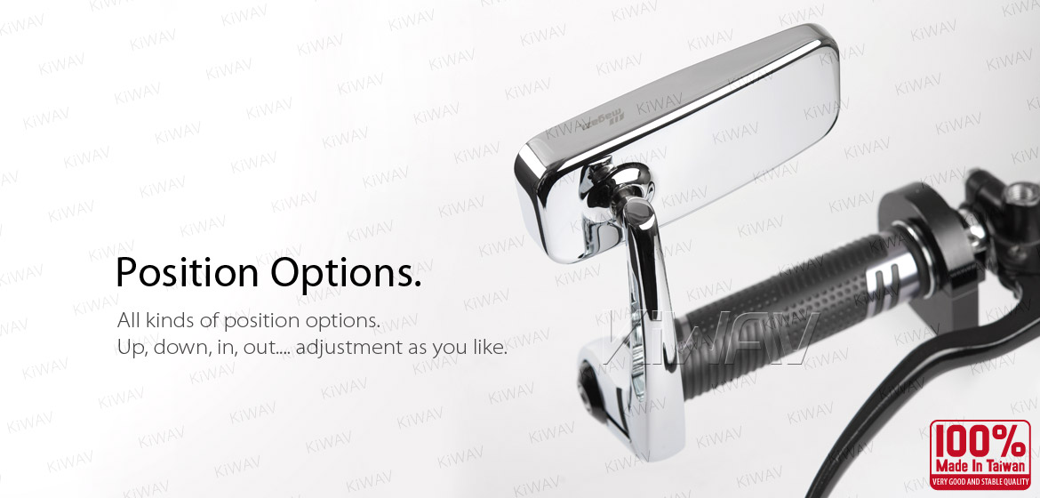 KiWAV ClassicHB chrome motorcycle bar end mirrors