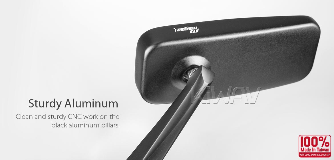 KiWAV ClassicHB black motorcycle bar end mirrors