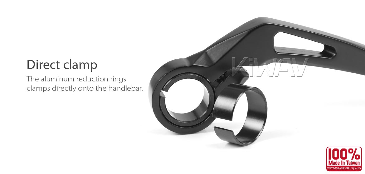 KiWAV ClassicHB black motorcycle bar end mirrors for 22/25mm handlebar