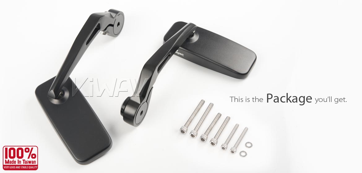 KiWAV バーエンドミラー 黒 5mm / 6 mm トライアンフ 31NTO89WIfL.jpg