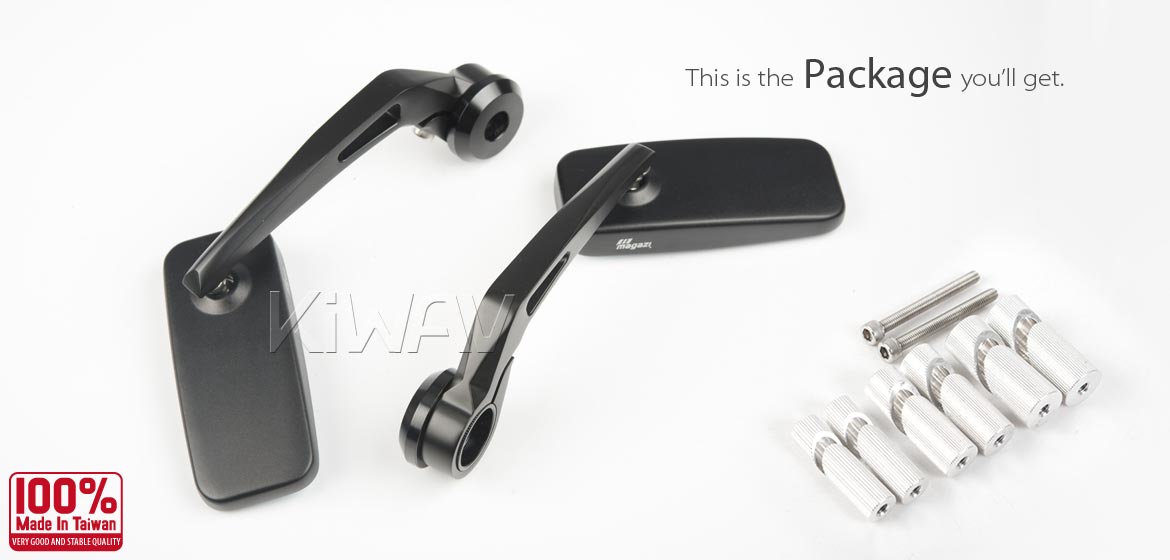 【KiWAV】バーエンドミラー　黒　M8ネジ式 左右セット Amazon | KiWAV バーエンドミラー オジョ 黒 M8ネジ式ハンドル用
