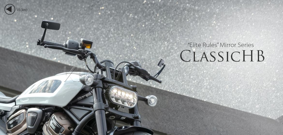 KiWAV ClassicHB black motorcycle bar end mirrors compatible for Harley Sportster S Nightster 2021-
