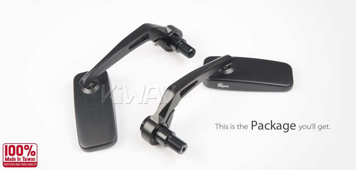 バイク用バーエンドミラー(内径16mm)クラシカル 製品一覧: バーエンドミラー クラシック 黒 16mmネジ式 ヤマハ用