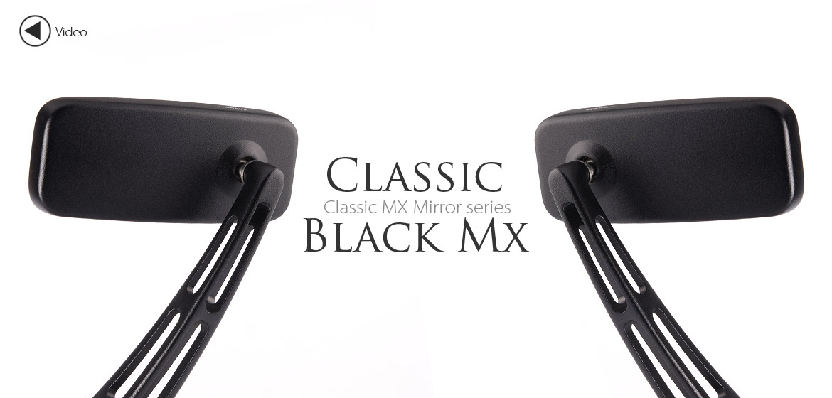 KiWAV Magazi ClassicMX motorcycle mirrors scooters black