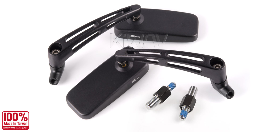 KiWAV Magazi ClassicMX motorcycle mirrors BMW black