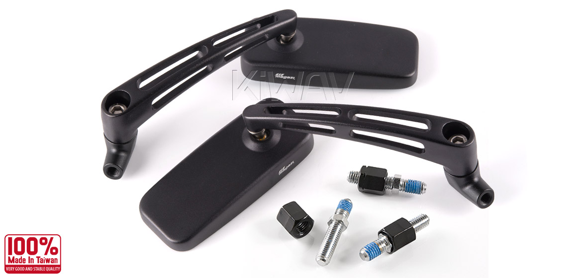 KiWAV Magazi ClassicMX motorcycle mirrors scooters black