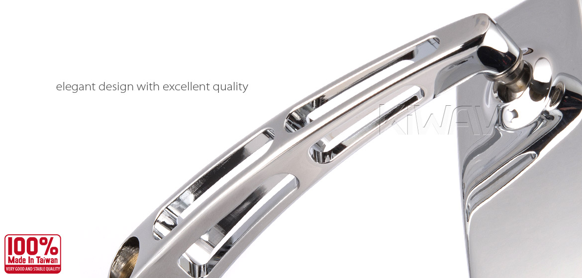KiWAV Magazi ClassicMX motorcycle mirrors universal chrome